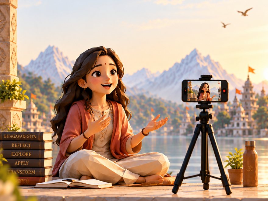 A girl sharing a personal reflection to camera